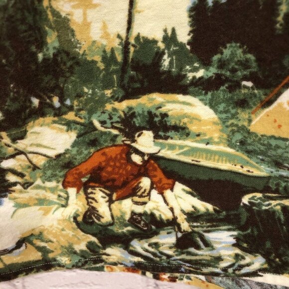 Daniel Cremieux All Over Print Fish Camping Western Button Front Flannel Sz XL - Picture 4 of 12